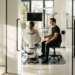Modern dentist consulting with a patient in a bright dental clinic before dental implant treatment in Turkey.