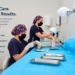 Experienced hair transplant technicians preparing hair grafts in a sterile clinic environment for a precision hair restoration procedure in Turkey.