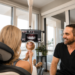 Dentist discussing a personalized smile makeover treatment plan with a patient using digital smile design technology.