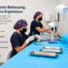 Erfahrene Haartransplantationstechniker bereiten in einer sterilen Klinikumgebung Haar-Grafts für eine präzise Haarwiederherstellung in der Türkei vor.